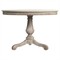 Florentine French Country Cream Marble Grey Wood Pedestal Dining Table - 44&quot;