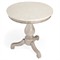 Florentine French Country Cream Marble Grey Wood Pedestal Side Table