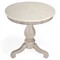 Florentine French Country Cream Marble Grey Wood Pedestal Side Table