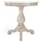 Florentine French Country Cream Marble Grey Wood Pedestal Side Table