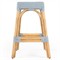 Frances Coastal Beach Blue Woven Natural Rattan Counter Stool
