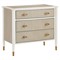 Ejiro Modern Classic Off White Mahogany Brown Oak Chest