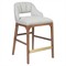 Camila Modern Classic Grey Performance Brown Oak Counter Stool