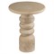 Melanie Modern Classic Beige Concrete Round Pedestal Accent Table