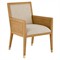 Bella Coastal Beach Beige Performance Natural Rattan Dining Arm Chair