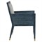 Bella Coastal Beach Grey Performance Blue Rattan Dining Arm Chair