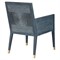 Bella Coastal Beach Grey Performance Blue Rattan Dining Arm Chair