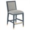 Bella Coastal Beach Grey Performance Blue Rattan Counter Stool
