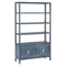 Bella Coastal Beach Blue Rattan Wood Etagere