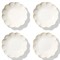 AERIN Coastal Beach White Bone China Scalloped Appetizer Plate - Set of 4