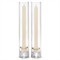 AERIN Sancia Traditional Gold Rim Glass Taper Candleholder with Sleeve - Set of 2