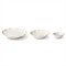 AERIN Coastal Beach White Ceramic Scalloped Nesting Serving Dish - Set of 3