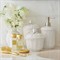 AERIN Josepha French Country White Ceramic Floral Canister - Small