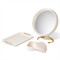 AERIN Updated Traditional Cream Embossed Shagreen Vanity Mirror