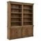 Arwen Updated Traditional Brown Reclaimed Pine Wood Double Bookcase
