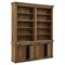 Arwen Updated Traditional Brown Reclaimed Pine Wood Double Bookcase