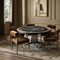 Seigfried Modern Classic Brown Oak Round Poker Game Table