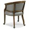 Cattleya Updated Traditional Grey Vinyl Brown Wood Game Chair