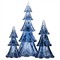 Juliska Berry &amp; Thread Modern Classic Blue 11&quot; Glass Trees - Set of 3