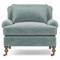 Carter Updated Traditional Light Blue Performance Velvet Caster Chair and a Half