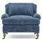 Carter Updated Traditional Blue Performance Velvet Caster Chair and a Half