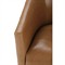 Zevanna Updated Traditional Caramel Brown Leather Barrel Swivel Chair