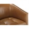 Zevanna Updated Traditional Caramel Brown Leather Barrel Swivel Chair