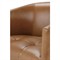 Zevanna Updated Traditional Caramel Brown Leather Barrel Swivel Chair