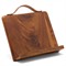 Arwen Updated Traditional Brown Wood Leather Handle Recipe Stand