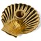 Jovie Coastal Beach Gold Brass Clam Shell Candlestick Holder - Set of 2