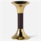 Leopold Updated Traditional Smoke Acrylic Gold Fluted Candlestick Holder - Set of 3