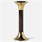 Leopold Updated Traditional Smoke Acrylic Gold Fluted Candlestick Holder - Set of 3