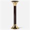 Leopold Updated Traditional Smoke Acrylic Gold Fluted Candlestick Holder - Set of 3
