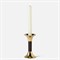 Leopold Updated Traditional Smoke Acrylic Gold Fluted Candlestick Holder - Set of 3