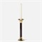 Leopold Updated Traditional Smoke Acrylic Gold Fluted Candlestick Holder - Set of 3