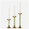 Leopold Updated Traditional Lime Acrylic Gold Fluted Candlestick Holder - Set of 3