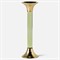 Leopold Updated Traditional Lime Acrylic Gold Fluted Candlestick Holder - Set of 3