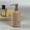 Selene Coastal Beach Beige Travertine Marble Soap &amp; Lotion Dispenser