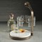 Tristan Modern Tequila Shot Glass White Marble Cutting Board Set
