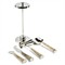 Galo Modern Classic Beige Wood Handle Stainless Steel 5 Piece Bar Tool Set