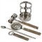 Brevan Modern Classic Beige Horn Handle Stainless Steel 5 Piece Bar Tool Set