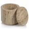 Selene Coastal Beach Beige Travertine Marble Canister