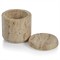 Selene Coastal Beach Beige Travertine Marble Canister
