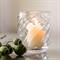 Simon Pearce Calais Modern Classic Optic Glass Hurricane Candleholder