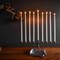 Simon Pearce Riverstone Modern Classic Silver Stainless Steel Menorah Candleholder