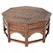 Ian Updated Traditional Brown Teak Wood Bone Inlay Coffee Table