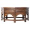 Ian Updated Traditional Brown Teak Wood Bone Inlay Coffee Table