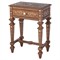 Bree Updated Traditional Brown Teak Wood Bone Inlay Side Table