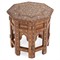 Bree Updated Traditional Brown Mango Wood Bone Inlay Side Table