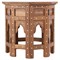 Bree Updated Traditional Brown Mango Wood Bone Inlay Side Table